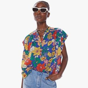 Brand new sold out MOTHER “The Slow Ride Pop Over” floral blouse